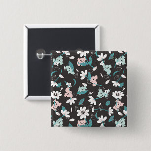 Kleurrijke Koala Patroon Leuke Dier en Bloemen Vierkante Button 5,1 Cm
