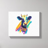 Kleurrijke Koe, Rainbow Koe Design Canvas Afdruk (Voorkant)