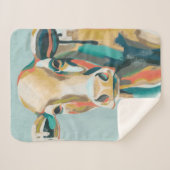 Kleurrijke Koe Sherpa Deken (Voorkant (horizontaal))