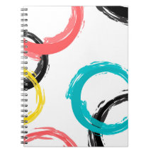 Kleurrijke, koele, moderne, trendy cirkels met pen