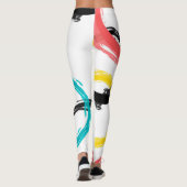 Kleurrijke, koele, moderne, trendy penseelcirkels leggings (Achterkant)