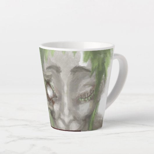 Kleurrijke koffiebeker, abstract Patterns Leaf, Tr Latte Mok (Rechterhoek)