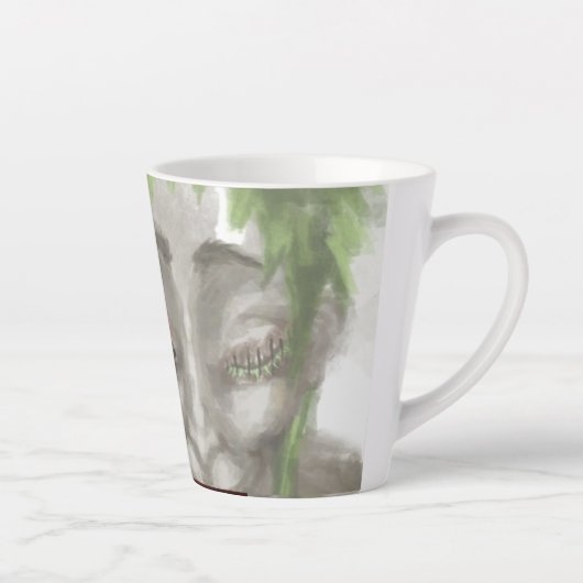 Kleurrijke koffiebeker, abstract Patterns Leaf, Tr Latte Mok (Rechts)