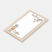 Kleurrijke koffiekopjes Post-it® notes (Schuin)