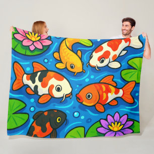 Kleurrijke Koi Vissen Fleece Deken