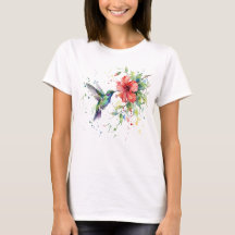 Kleurrijke Kolibrie Aquarel Bloemrijke Natuur Kuns