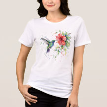 Kleurrijke Kolibrie Aquarel Bloemrijke Natuur Kuns