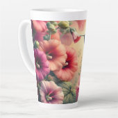 Kleurrijke kolibrie en bloemen ontwerp latte mok (Linkerhoek)