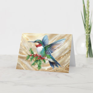 Kleurrijke Kolibrie Kerst Feestdagen Kaart