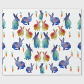 Kleurrijke konijnen Pasen Cadeaupapier (Vlak)