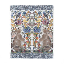 Kleurrijke Konijnenkonijn Jacobean Floral Bird 