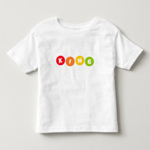 Kleurrijke KONING letters in heldere cirkels Kinder Shirts