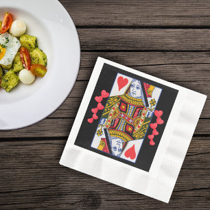  kleurrijke  koningin met hart servetten