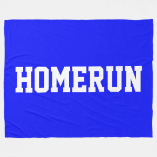 Kleurrijke Koningsblauwe Sportieve Witte HOMERUN-t Fleece Deken