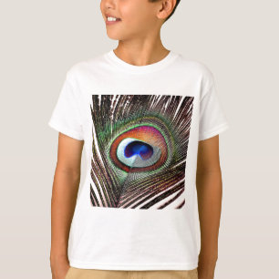 Kleurrijke Koperen Pauwveer T-shirt