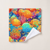Kleurrijke koraalrif artwork bad handdoek (Wasdoekje)