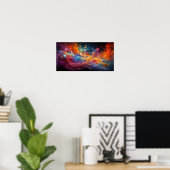 Kleurrijke kosmisch poster (Thuiskantoor)