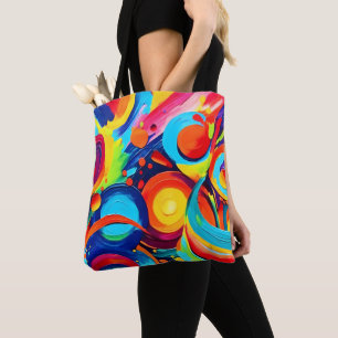 Kleurrijke Kosmische Chaos Schilderij Draagtas