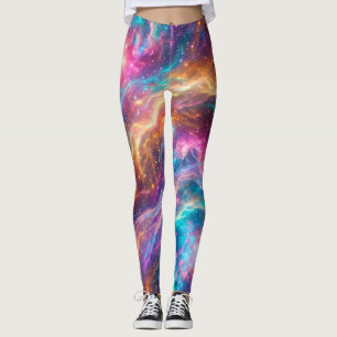 Kleurrijke Kosmische Nevel Sterrenstelsel Kunst Leggings
