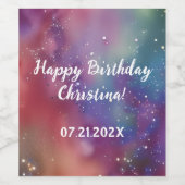 Kleurrijke kosmische Waterverf - Aangepast Wijn Etiket