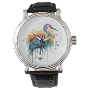 Kleurrijke kraan in het water horloge