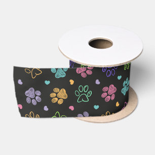 Kleurrijke krabbelpootafdrukken lint