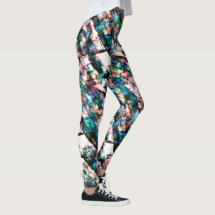 Kleurrijke krassen en vlekken met sterk contrast leggings