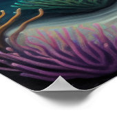 Kleurrijke krijt tekening rif vis roze II Poster (Hoek)