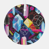 Kleurrijke kristallen, donkere abstracte achtergro glas ornament (Achterkant)