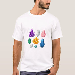 Kleurrijke kristallen t-shirt