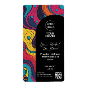 Kleurrijke kruidenthee productetiketten etiket