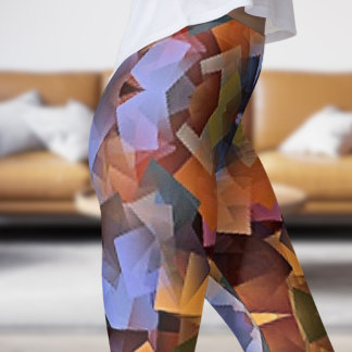 Kleurrijke kubisme print leggings
