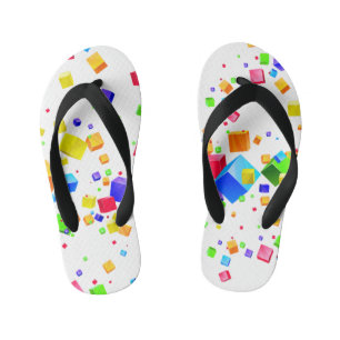 Kleurrijke kubussen 1 kinder teenslippers
