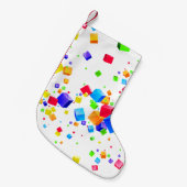 Kleurrijke kubussen 1 kleine kerstsok (Voorkant (Hangend))