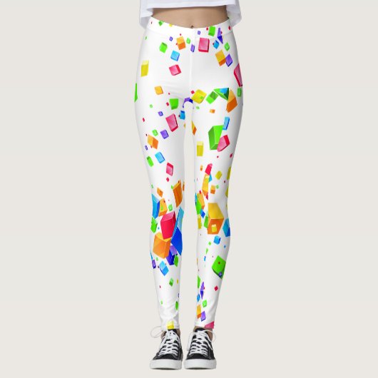 Kleurrijke kubussen 1 leggings (Voorkant)