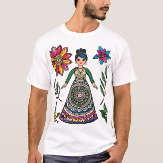 Kleurrijke kunst - Boho Spiritueel bloemmotief ont T-shirt