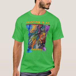 Kleurrijke kunst en lekkende verf t-shirt