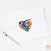 Kleurrijke kunst hart sticker (Envelop)