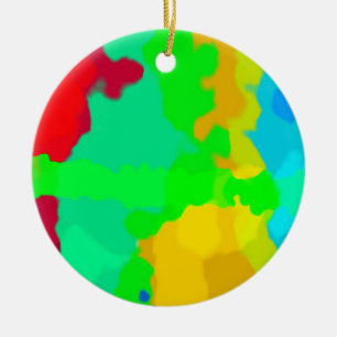 Kleurrijke Kunst Meerkleurig Abstracte Verfspatten Keramisch Ornament