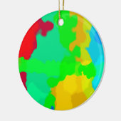 Kleurrijke Kunst Meerkleurig Abstracte Verfspatten Keramisch Ornament (Links)