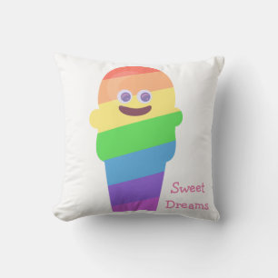 Kleurrijke Kunst Regenboog Ijsje Pret Kussen