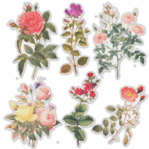 Kleurrijke  kunstbloemen, vs 2, felle kleuren sticker