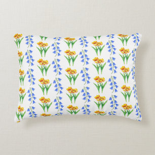 Kleurrijke Kussen met Blauwe Klokjes en Gele Tulpe