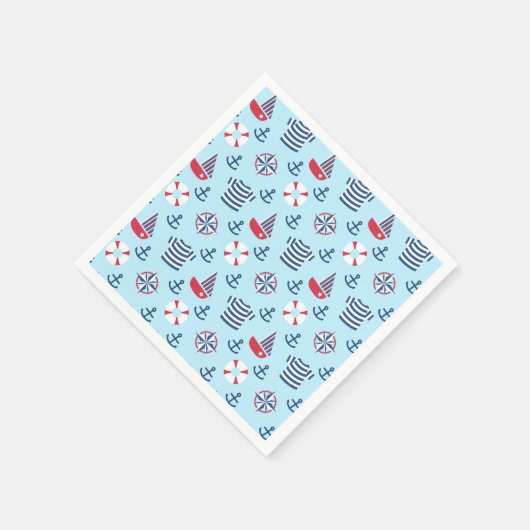 Kleurrijke kustvaart Anchor Nautical Party Servetten (Hoek)