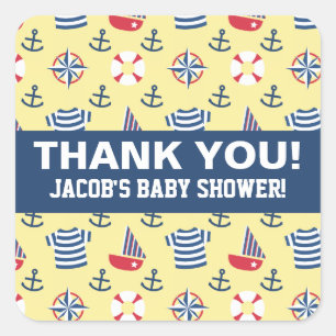 Kleurrijke kustvaart Anchor Nautical Party Vierkante Sticker