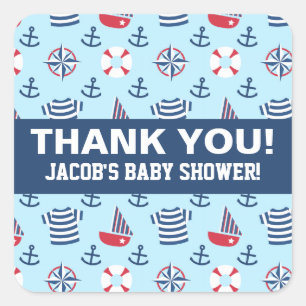 Kleurrijke kustvaart Anchor Nautical Party Vierkante Sticker