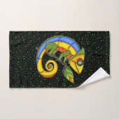 Kleurrijke lachende fantasie hagedis met bladwespe handdoek (Handdoek)