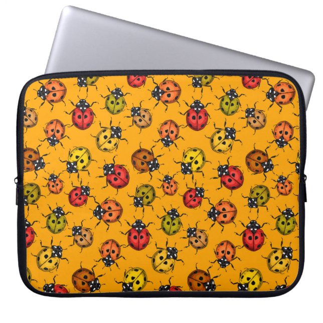 Kleurrijke ladybugs laptop sleeve (Voorkant)
