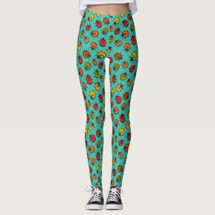Kleurrijke ladybugs op turkooizen leggings