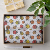 Kleurrijke ladybugs op wit tissuepapier (Geschenk)